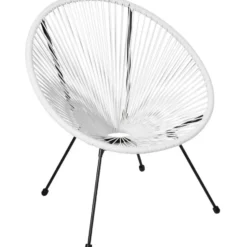tectake 2 tuinstoelen Santana in Acapulco-design, Wit