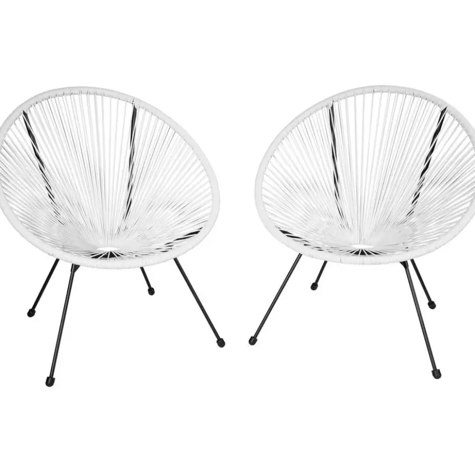 tectake 2 tuinstoelen Santana in Acapulco-design, Wit