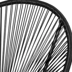tectake Tuinstoelen Tafel Zwart Staal Veiligheidsglas 2 Stoelen