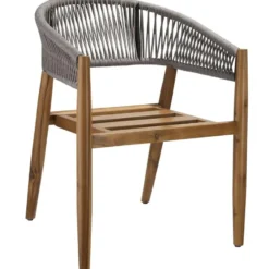 tectake Tuinstoel Manacor, ropedesign, Greige