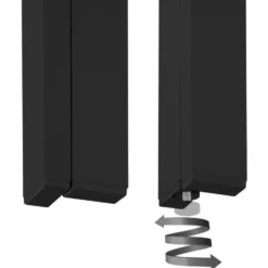 tectake Tuintafel - Roestvrij Aluminium - Zwart - 150x90x75cm - Voetjes