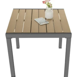 tectake Tuintafel Uitschuifbaar Weerbestendig Schwarz-Braun 130x75 cm