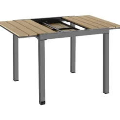 tectake Tuintafel Uitschuifbaar Weerbestendig Schwarz-Braun 130x75 cm