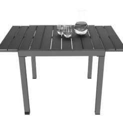 tectake Tuintafel Zwart Uitschuifbaar Aluminium voor 4-6 pers Weerbestendig