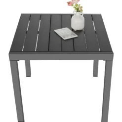 tectake Tuintafel Zwart Uitschuifbaar Aluminium voor 4-6 pers Weerbestendig