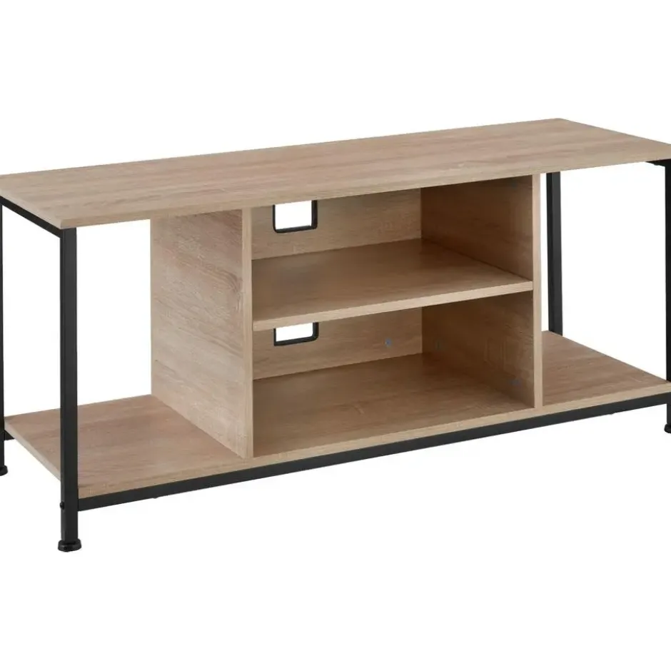 tectake TV-meubel met 4 open vakken en verstelbare plank