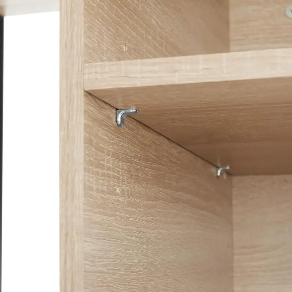 tectake TV-meubel met 4 open vakken en verstelbare plank