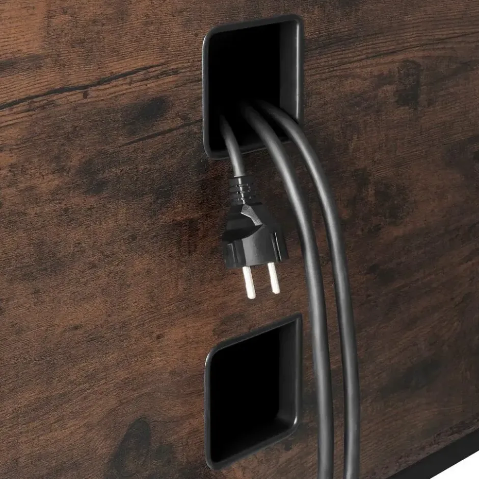 tectake TV-meubel met 4 open vakken en verstelbare plank