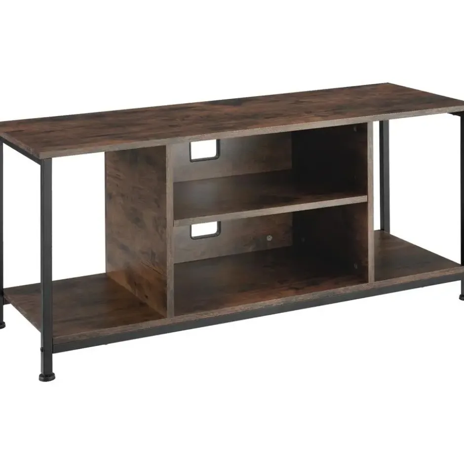 tectake TV-meubel met 4 open vakken en verstelbare plank