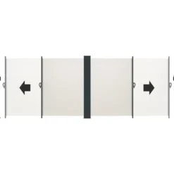 tectake Uitschuifbaar dubbel windscherm met oprolmechanisme, Beige
