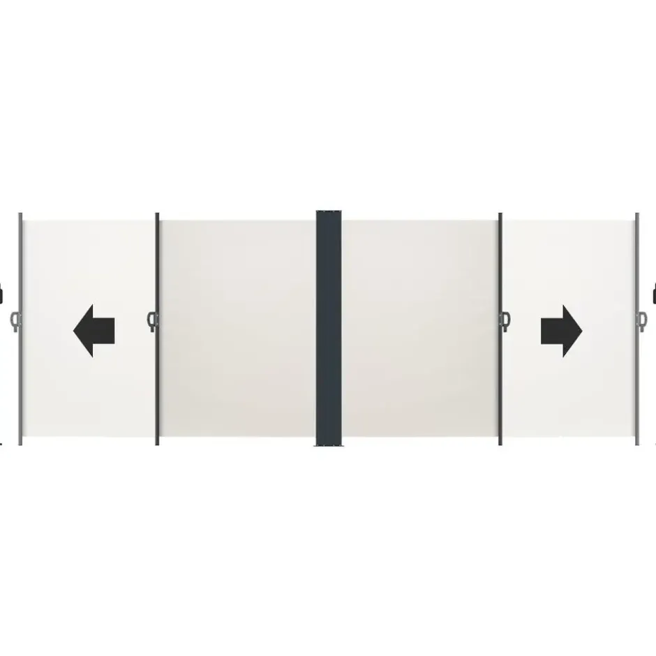 tectake Uitschuifbaar dubbel windscherm met oprolmechanisme, Beige
