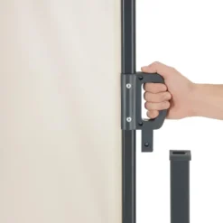 tectake Uitschuifbaar dubbel windscherm met oprolmechanisme, Beige
