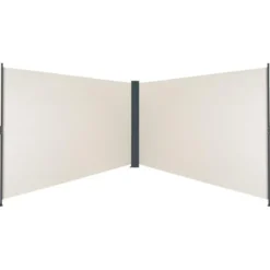 tectake Uitschuifbaar dubbel windscherm met oprolmechanisme, Beige