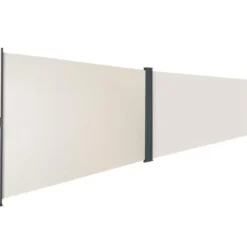 tectake Uitschuifbaar dubbel windscherm met oprolmechanisme, Beige