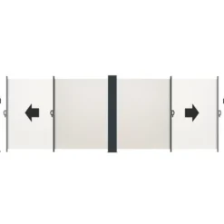 tectake Uitschuifbaar dubbel windscherm met oprolmechanisme, Beige