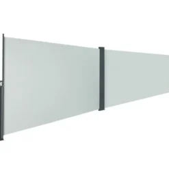 tectake Uitschuifbaar dubbel windscherm met oprolmechanisme, Grijs