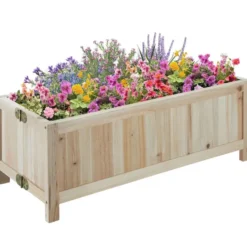 tectake - Verhoogde bak Blomster, opvouwbaar, 30l, incl. folie, 70x30x25cm