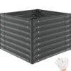 tectake Verhoogde Plantenbak - Verzinkt Staal - 80x80x62cm - Grijs