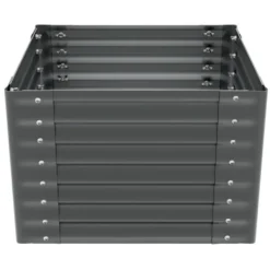 tectake Verhoogde Plantenbak - Verzinkt Staal - 80x80x62cm - Grijs