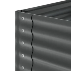 tectake Verhoogde Plantenbak - Verzinkt Staal - 80x80x62cm - Grijs