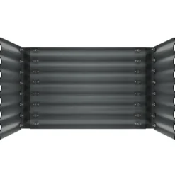 tectake Verhoogde Plantenbak - Verzinkt Staal - 80x80x62cm - Grijs