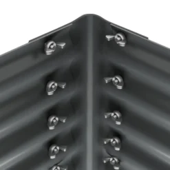 tectake Verhoogde Plantenbak - Verzinkt Staal - 80x80x62cm - Grijs