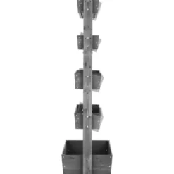 tectake Verhoogde Plantenbak 5 Verdiepingen Grijs Dennenhout 81 x 52 x 180 cm