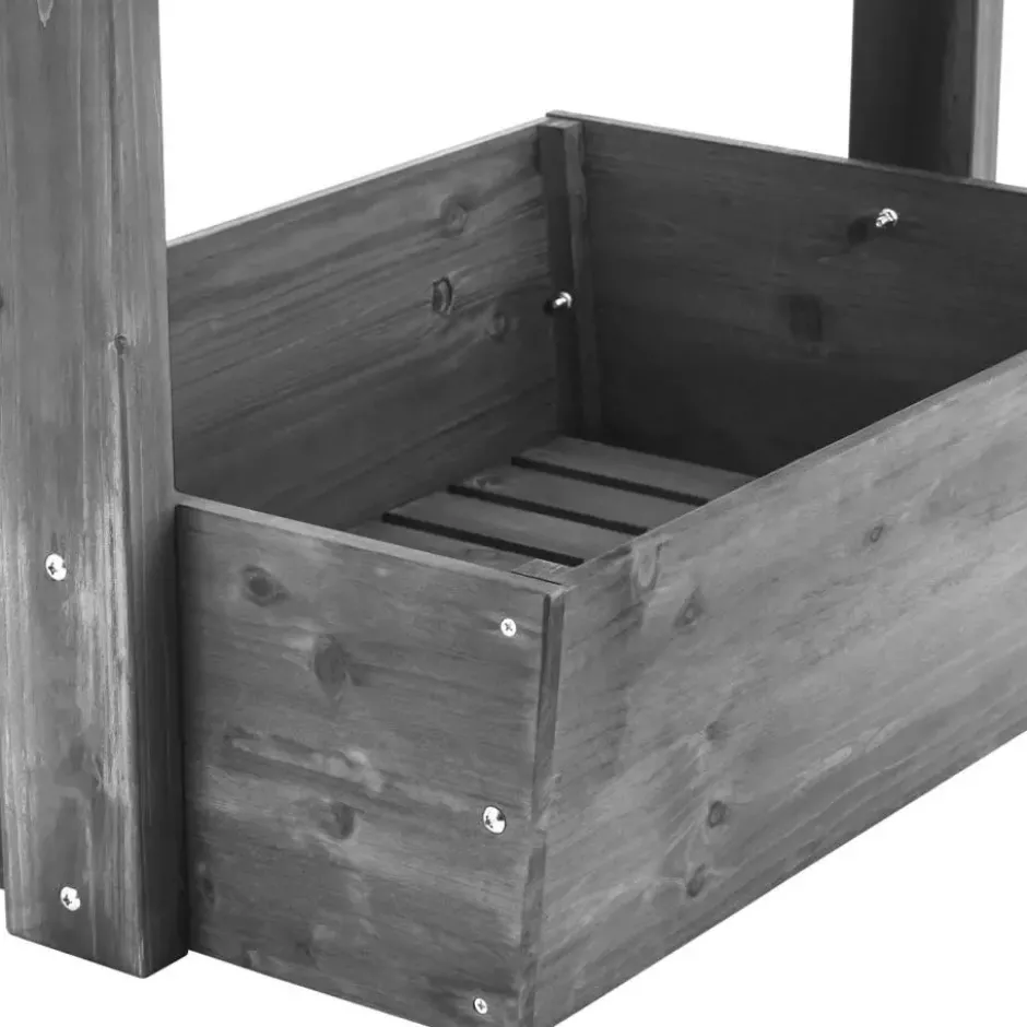 tectake Verhoogde Plantenbak 5 Verdiepingen Grijs Dennenhout 81 x 52 x 180 cm