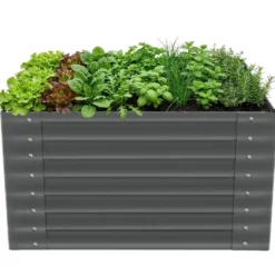 tectake - Verhoogde Plantenbak - Verzinkt Staal - 100 x 100 x 62 cm