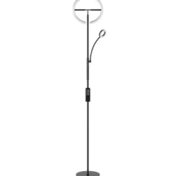 tectake Vloerlamp Auralis LED 20W, leeslamp, dimbaar, Zwart