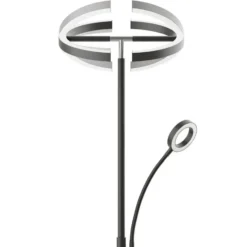 tectake Vloerlamp Auralis LED 20W, leeslamp, dimbaar, Zwart