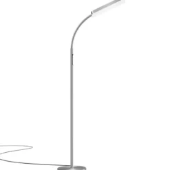 tectake Vloerlamp Prisma LED, 5 lichtmodi, 12 W, dimbaar, Zilver