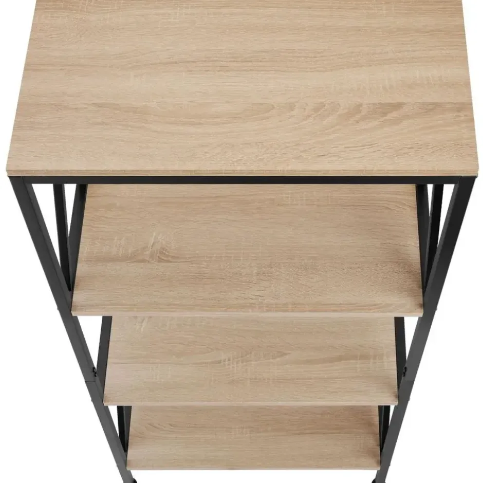 tectake Wandkast Barry 61,5x31,5x133,5cm, Industrieel Licht Hout, Eiken Sonoma