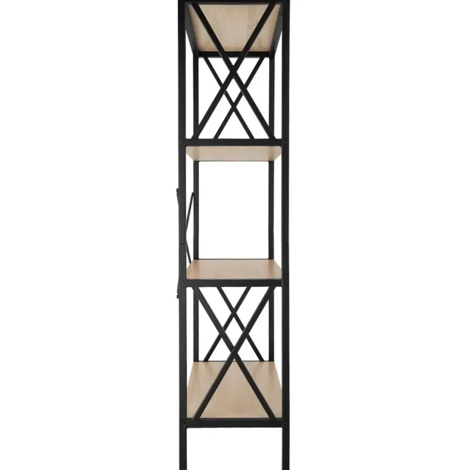 tectake Wandkast Barry 61,5x31,5x133,5cm, Industrieel Licht Hout, Eiken Sonoma