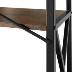 tectake Wandkast Barry 61,5x31,5x133,5cm, Industrieel Hout Donker, Rustiek