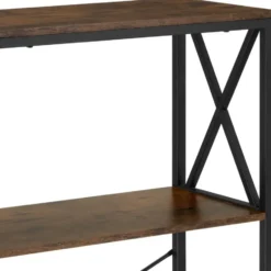 tectake Wandkast Barry 61,5x31,5x133,5cm, Industrieel Hout Donker, Rustiek