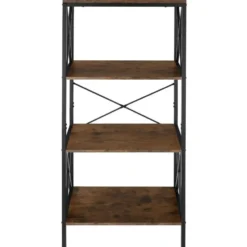 tectake Wandkast Barry 61,5x31,5x133,5cm, Industrieel Hout Donker, Rustiek