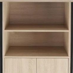 tectake Wandkast Doncaster 60x38x125cm, Industrieel Licht Hout, Eiken Sonoma