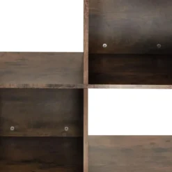 tectake Wandkast Hastings 75x31x170,5cm, Industrieel Hout Donker, Rustiek