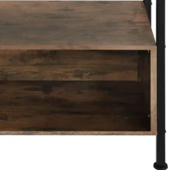 tectake Wandkast Hastings 75x31x170,5cm, Industrieel Hout Donker, Rustiek