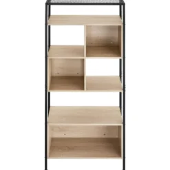 tectake Wandkast Hastings 75x31x170,5cm, Industrieel Licht Hout, Eiken Sonoma