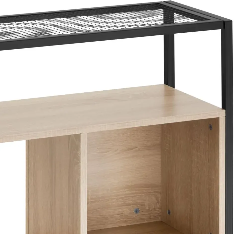 tectake Wandkast Hastings 75x31x170,5cm, Industrieel Licht Hout, Eiken Sonoma