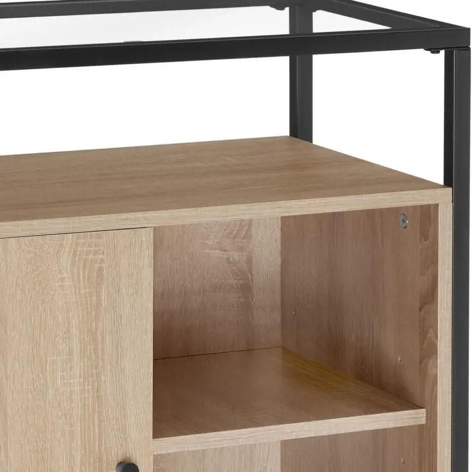 tectake Wandkastje Conventry 70x38x80,5cm, Industrieel Licht Hout, Eiken Sonoma