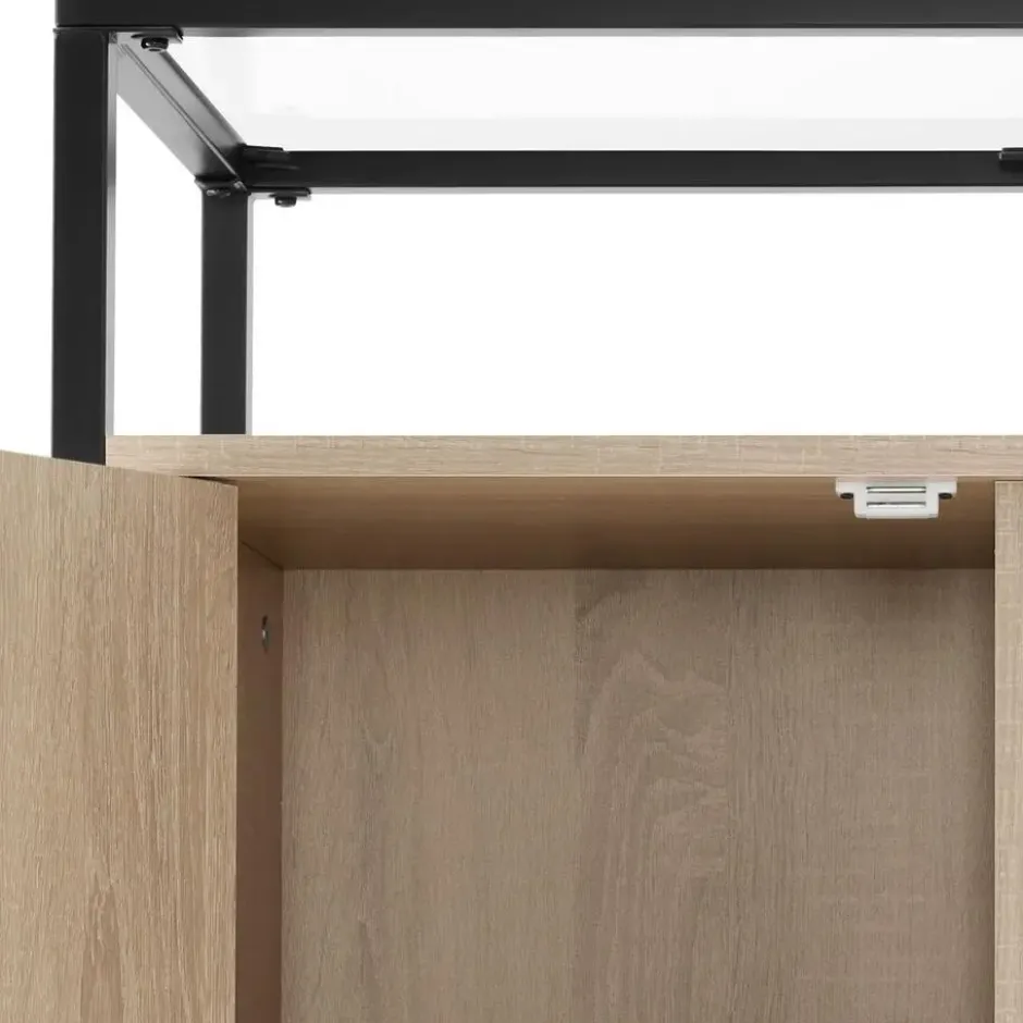 tectake Wandkastje Conventry 70x38x80,5cm, Industrieel Licht Hout, Eiken Sonoma