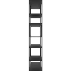 tectake Wandkast Venda met 6 vakken, industriële stijl, 85x35x188cm, Zwart