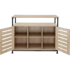 tectake Wandkast Warrington 100x37x82cm, Industrieel Licht Hout, Eiken Sonoma