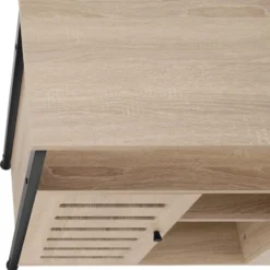 tectake Wandkast Warrington 100x37x82cm, Industrieel Licht Hout, Eiken Sonoma