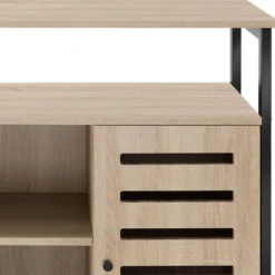 tectake Wandkast Warrington 100x37x82cm, Industrieel Licht Hout, Eiken Sonoma