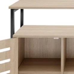 tectake Wandkast Warrington 100x37x82cm, Industrieel Licht Hout, Eiken Sonoma