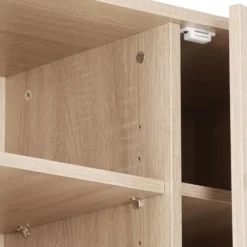 tectake Wandkast Warrington 100x37x82cm, Industrieel Licht Hout, Eiken Sonoma